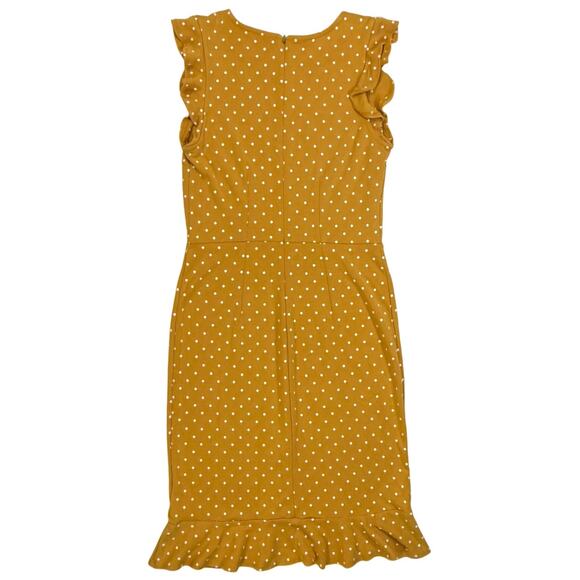 Old Navy Women’s XS Yellow Polka Dot Ruffle Hem Dress Casual Summer - Picture 3 of 6